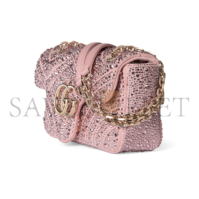 GUCCI GG MARMONT CRYSTALS SMALL SHOULDER BAG 837280 (22*12.5*6cm)